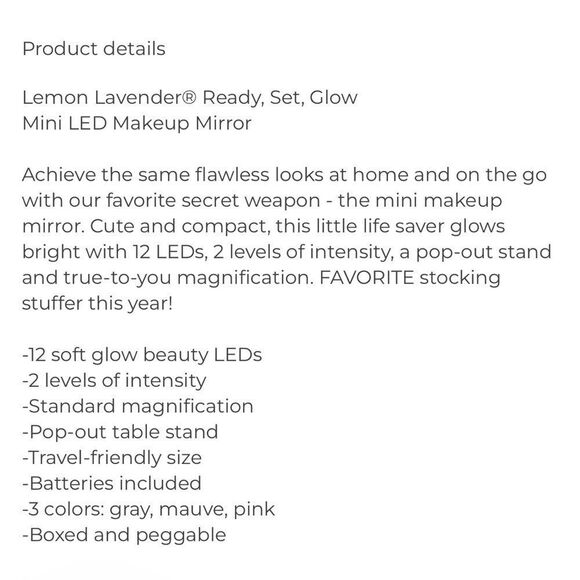 Lemon Lavender LED Light Up Mini Mirror - Picture 5 of 7